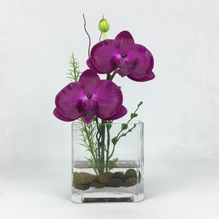 แจกันดอกไม้ประดิษฐ์มินิมอล ของแต่งห้อง ดอกไม้ปลอมพร้อมแจกันรุ่นน้ำเทียม