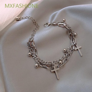ภาพหน้าปกสินค้าMXFASHIONE Geometric Heart Bangles Cool Fashion Jewelry Cross Beaded Bracelets Women Chain New Love Heart Gothic Hip Hop Double Layered ที่เกี่ยวข้อง