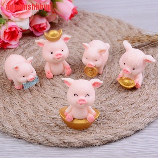 [adawnshbhyu] ตุ๊กตาหมูน่ารัก ขนาดเล็ก สําหรับตกแต่งสวน Diy 5 ชิ้น ต่อชุด