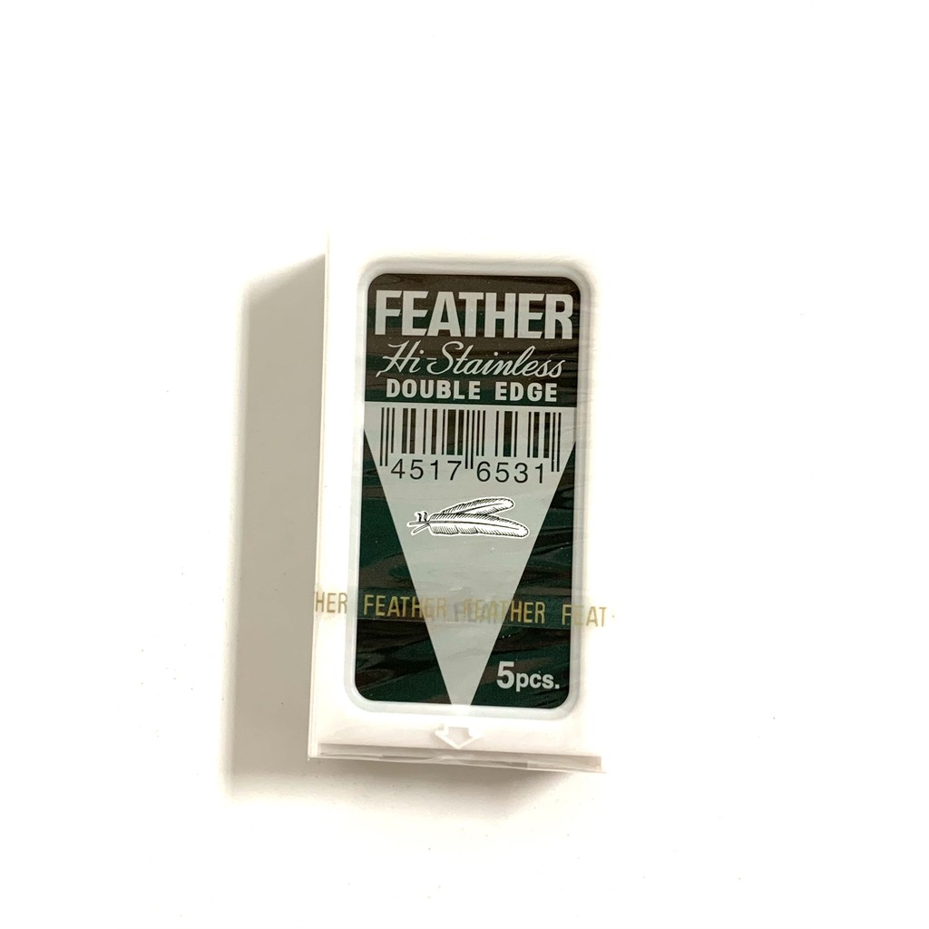 feather-ใบมีดโกนสแตนเลสตราขนนก-2-คม-ใบมีดโกนหนวดคุณภาพดี-1-กล่อง-20-กล่องเล็ก-รวม-100-ใบ-ของแท้นำเข้าจากประเทศญี่ปุ่น