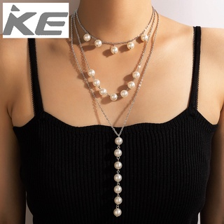Necklace Pearl OL Commuter Simple Long Layered Sweater Chain for girls for women low price