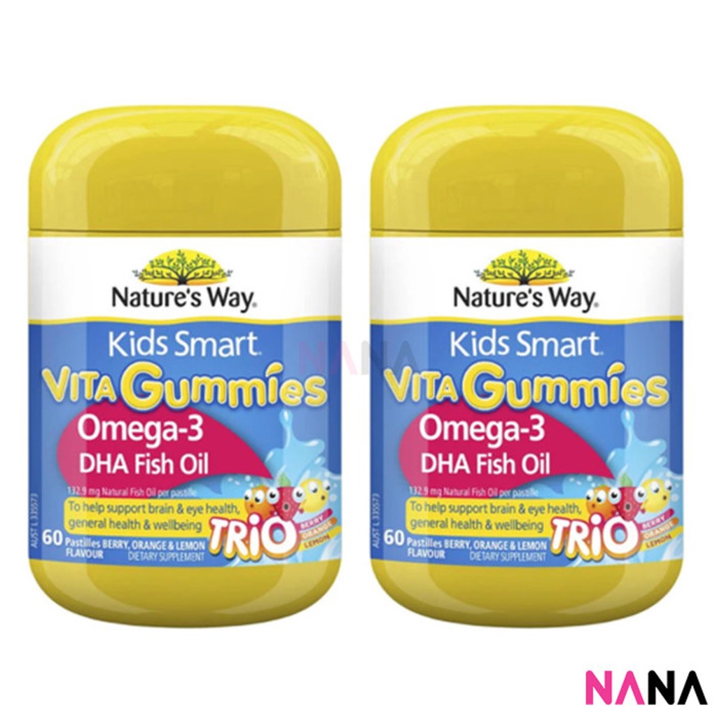Nature's Way Kids Smart Vita Gummies Omega-3 DHA Fish Oil 60 Gummies x ...
