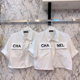 เสื้อเชิ้ต ลายสัก CHA NEL ตัวสั้นน่ารักมากค่ะยาว18