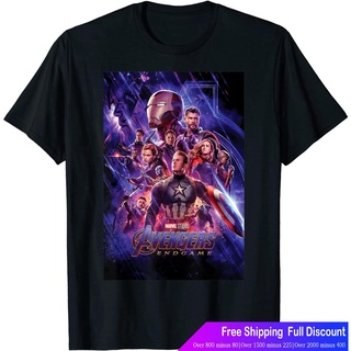 เสื้อผู้ชายเท่ เสื้อยืดลำลอง Marvel Studios Avengers Endgame Space Group Shot Poster T-Shirt T-Shirt