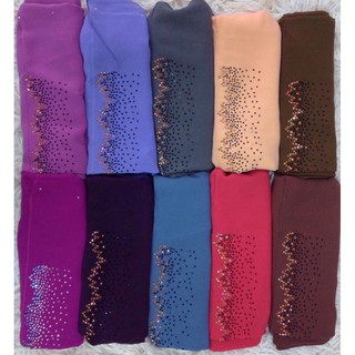 Anndy Hijab  Shop ฮิญาบผ้าคลุมชีฟองสีพาสเทลประดับกากเพชร
