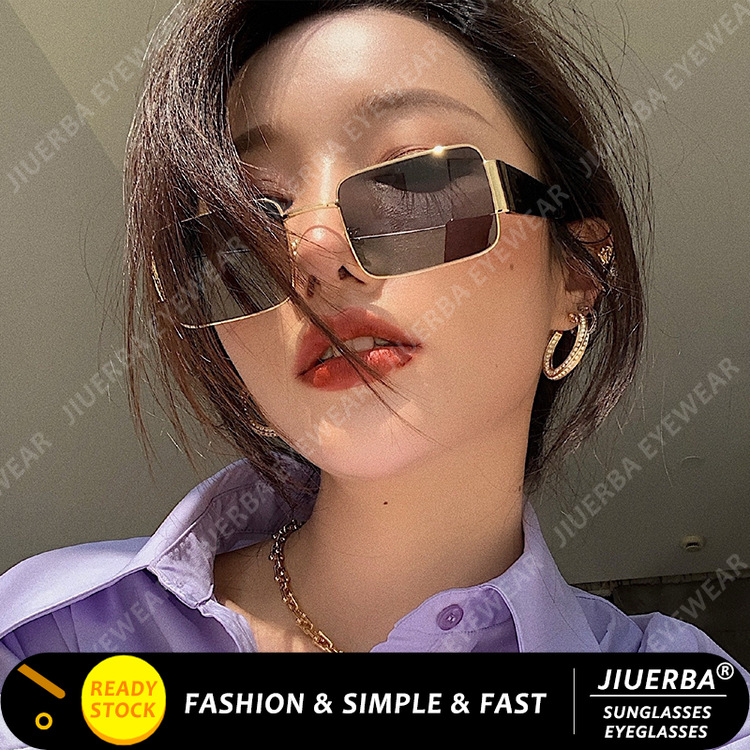 ภาพหน้าปกสินค้าแว่นกันแดด ป้องกัน UV400 ทรงสี่เหลี่ยม แฟชั่นเกาหลี สำหรับผู้หญิง จากร้าน jiuerba.th บน Shopee