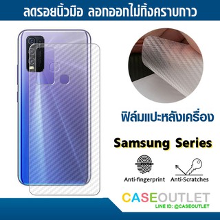 ฟิล์มแปะหลัง Samsung Galaxy A22 5g | A42 | A12 | A21 | A21s |  A11 ลายคาร์บอน เคฟล่า ฟิล์มหลัง ป้องกันหลังเครื่อง