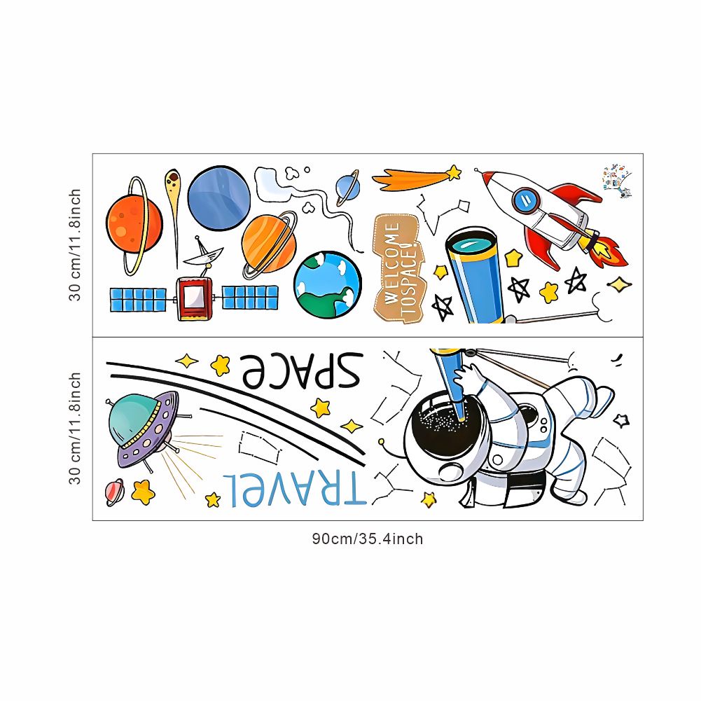 zooyoo-ท้องฟ้ากล่อมดาวดวงจันทร์นักบินอวกาศติดผนังห้องเรียนเด็กห้องเรียนตกแต่งจรวดติดผนังห้องเรียน