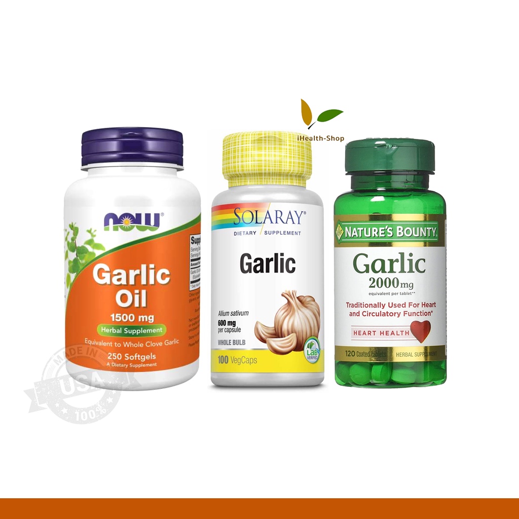 ภาพหน้าปกสินค้าน้ำมันกระเทียม /กระเทียมสกัด Garlic Oil, Solaray / Nature's Bounty / Now