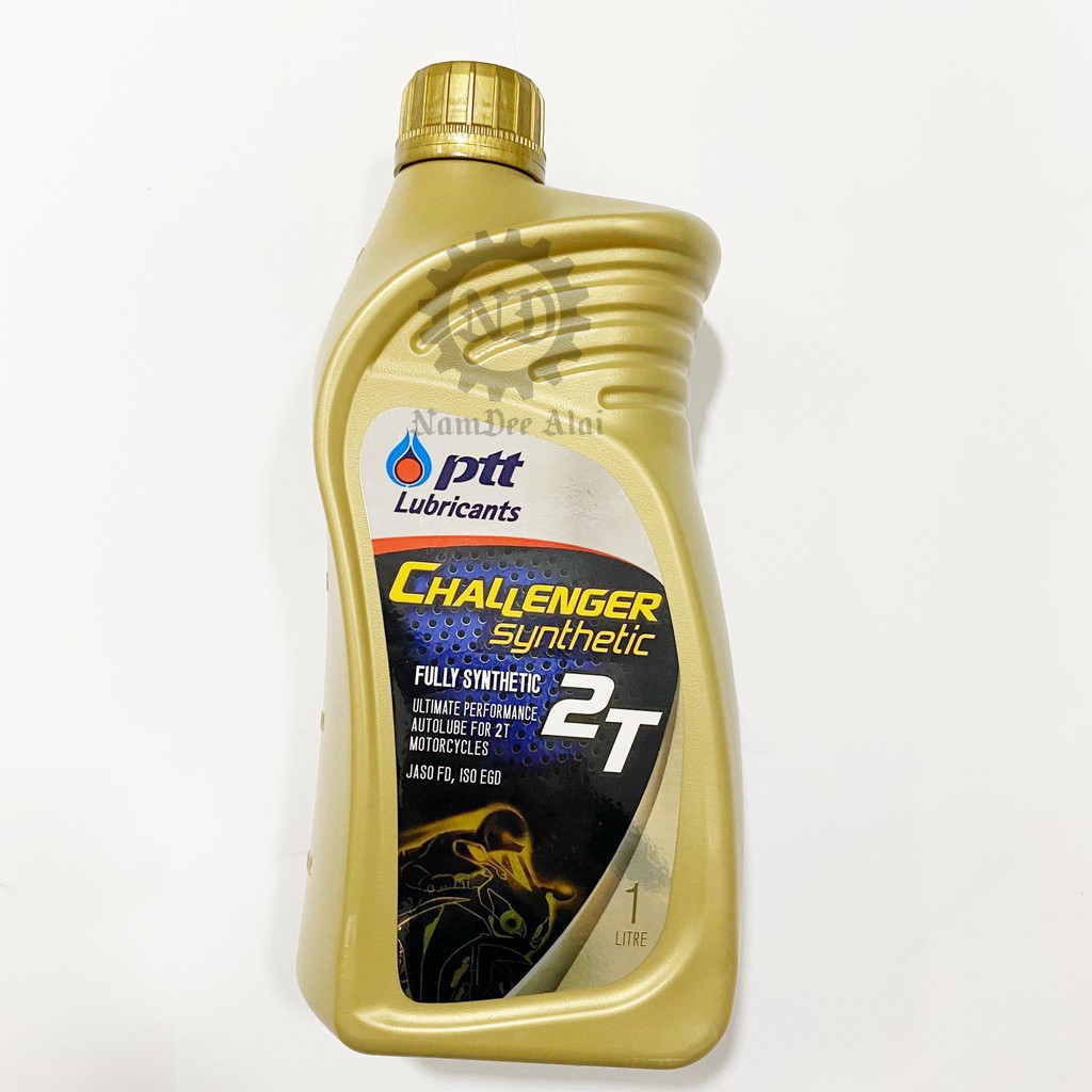 ภาพหน้าปกสินค้าPTT ขวดสีทอง Challenger Fully-Synthetic น้ำมันเครื่องรถจักรยานยนต์ 2T ขนาด 1 ลิตร