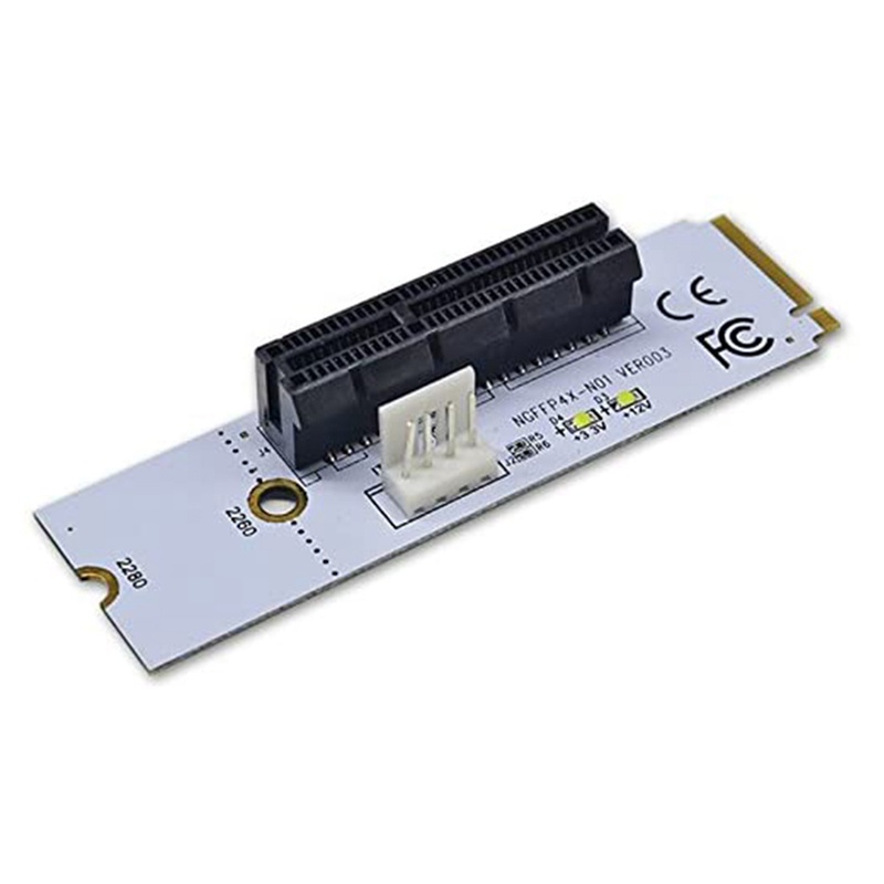 ภาพหน้าปกสินค้าNGFF M.2 to PCI-E 4X Riser Card M2 Key M to PCIe X4 Adapter with LED Voltage Indicator for ETH Bitcoin Miner Mining จากร้าน mayige9.th บน Shopee