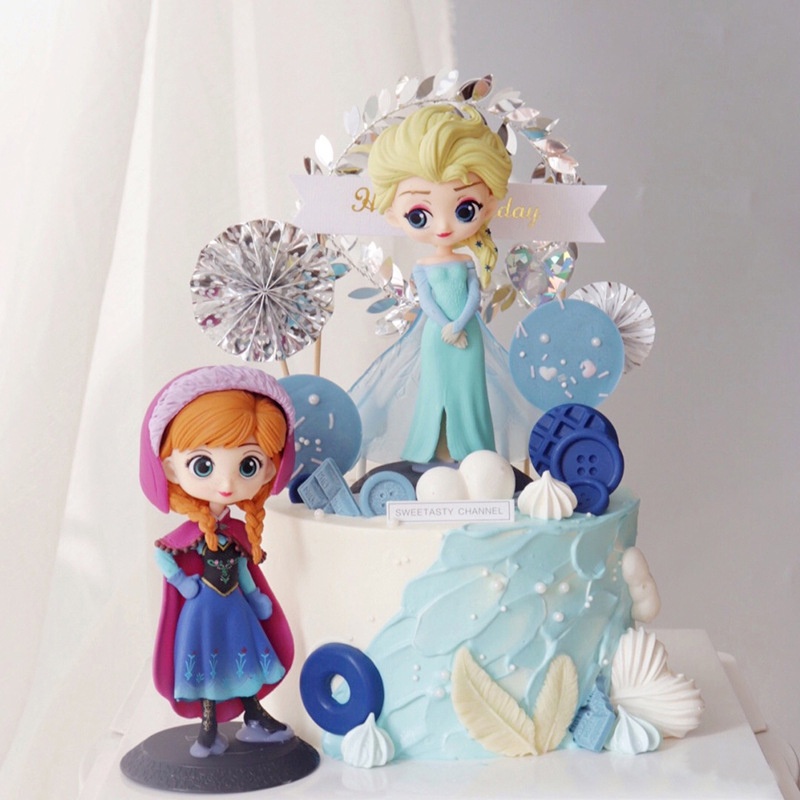 ฟิกเกอร์เจ้าหญิง-frozen-cinderella-alice-mermaid-snow-white-สําหรับตกแต่งเค้กวันเกิด-งานแต่งงาน
