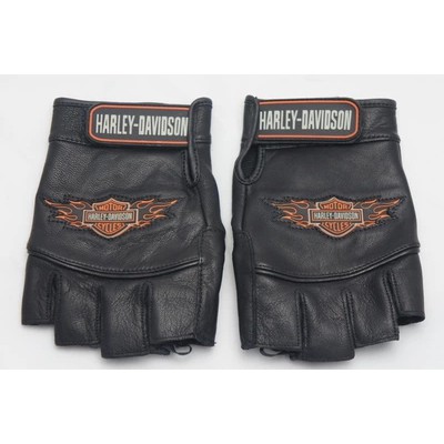 ถุงมือหนัง-แบบสั้น-สวมนิ้วมือ-ลาย-harley-davidson