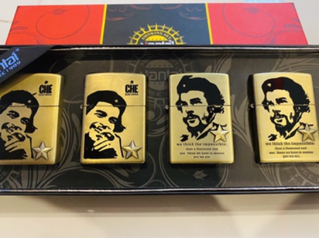 belle-ไฟแช็คน้ำมันทรงแปลกใหม่-สไตล์ซิปโป้zippo-เซต-4-ชิ้น-สุดคุ้ม-ลายchaสีทอง