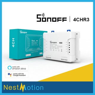 สินค้า Sonoff 4CH R2 / R3 ประกัน 1 เดือน ITEAD 4 Channel Din Rail Mounting WiFI Switch Wireless Smart Switch