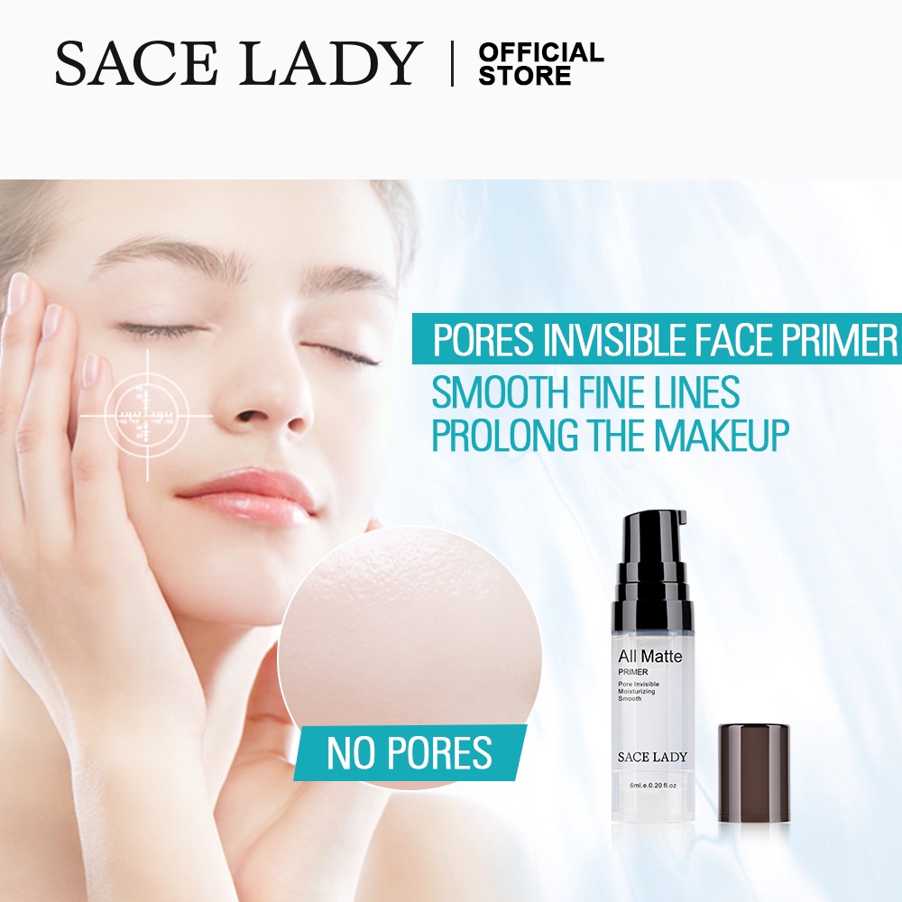 ภาพสินค้าSACE LADY พร้อมส่ง ไพรเมอร์ ลบเลือนรูขุมขน ใบหน้า เครื่องสำอางค์ ควบคุมความมันแบบ น้ำหนักเบา พายน้ำใส 6 มล จากร้าน minimeli.th บน Shopee ภาพที่ 1