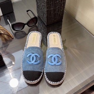 พรี CHANEL espadrilles รองเท้าเปิดส้น G33553 size35-40