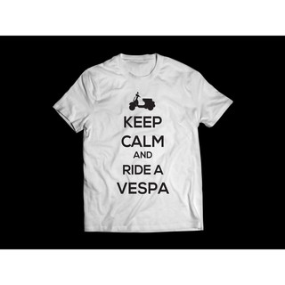 เสื้อยืดคอกลม keep calm and ride a vespa