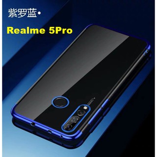 Case Realme 5Pro เคสนิ่ม ขอบสีหลังใส เคสกันกระแทก สวยและบาง TPU CASE เคสซีลีโคน สินค้าใหม่ ส่งจากไทย