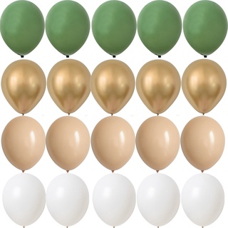 ชุดลูกโป่ง สีเขียว สีขาว สีทอง 10 นิ้ว 10 ชิ้น สําหรับตกแต่งบ้าน งานแต่งงาน งานเลี้ยง