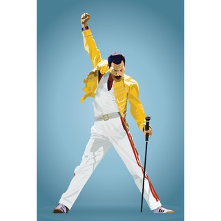โปสเตอร์ วง ควีน Queen Freddie Mercury เฟรดดี เมอร์คูรี วงร็อก Rock Music Band Poster รูปภาพ ภาพถ่าย โปสเตอร์วงดนตรี
