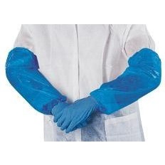 ปอกแขนพลาสติกใช้แล้วทิ้ง-1-คู่-สีฟ้า-ใส่กันน้ำ-กันน้ำมัน-และสารคัดหลั่งต่างๆ