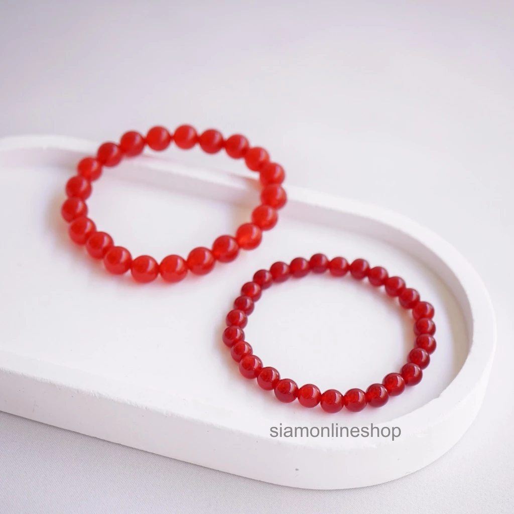 JADE หยกแดง เลือกขนาดเม็ดหินได้ (4-12 มม.) หินแห่งการขจัดความโกรธ สร้อยข้อมือหยกแท้ https://wayoza.com