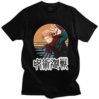 T-shirt  เสื้อยืดคอกลม แขนสั้น ผ้าฝ้าย พิมพ์ลายอนิเมะ Jujutsu Kaisen Yuji Itadori สไตล์วินเทจ สําหรับผู้ชายS-5XL