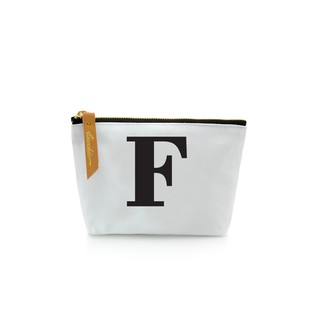 กระเป๋าผ้าลายอักษร ALPHABET  Pouch Coin Bag  WHITE  F