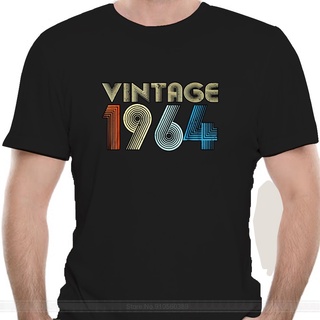 เสื้อยืดสีพื้น - 2022 ผู้ชายเสื้อยืดวันเกิดครบรอบ 55 ปีของขวัญวินเทจ 1964 เสื้อยืดเสื้อยืดผ้าฝ้ายเส