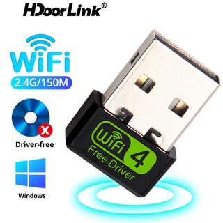 ภาพหน้าปกสินค้าHdoorlink อะแดปเตอร์รับส่งสัญญาณอีเธอร์เน็ต WiFi ไร้สาย Mini USB2.0 Wi-Fi Dongle USB 2.4G 150Mbps สําหรับ PC แล็ปท็อป ซึ่งคุณอาจชอบสินค้านี้