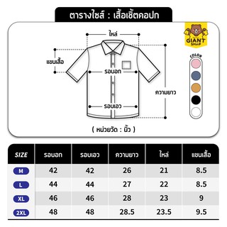 ภาพขนาดย่อของภาพหน้าปกสินค้าGIANTSHOP เสื้อเชิ้ตคอปก ชายหญิงใส่ได้ สไตล์มินิมอล M-2XL จากร้าน giantshop.th บน Shopee