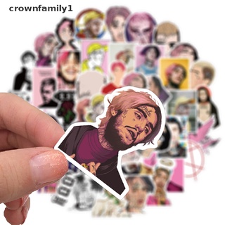 [crownfamily1] สติกเกอร์ไวนิล PVC ลาย Lil Peep สําหรับติดตกแต่งกีตาร์ แล็ปท็อป สเก็ตบอร์ด DIY 50 ชิ้น