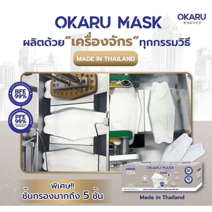 หน้ากากทรงเกาหลี-okaru-mask-โอคารุ-bfe99-หน้ากากอนามัย-3d-ชั้นกรอง-5-ชั้น-โปร-4-กล่อง-850บาท-ราคาพิเศษเดือนธันวาคมนี้