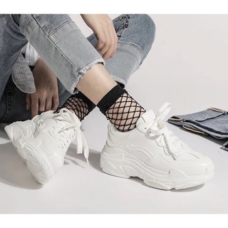 สินค้า Marian （รองเท้าผ้าใบรุ่นใหม่ล่าสุด ）รองเท้าแฟชั่น รองเท้าผ้าใบผู้หญิง เสริมส้น 5 ซม. มี2สี ขาว ครีม พร้อมส่ง NO.A0224