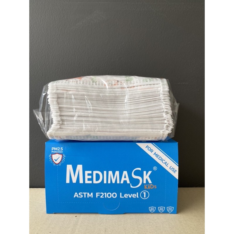 หน้ากากอนามัยเด็ก-medimask-3ชั้น-50ชิ้นต่อกล่อง-พร้อมส่ง-งานไทย