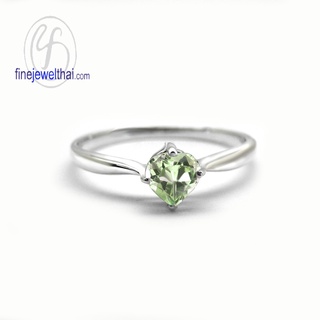 Finejewelthai แหวนเพอริดอท-เพอริดอท-แหวนเงิน-แหวนพลอยแท้-แหวนประจำเดือนเกิด-Peridot-Silver-Ring-Birthstone - R1107pd-ht