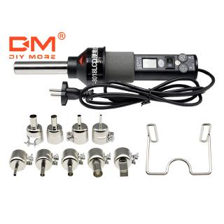 Hot Air Blower Heat Gun 8018 Lcd 220 V 450 W อุปกรณ์หัวแร้งเชื่อมต่อปลั๊ก Eu + 9 หัวฉีด