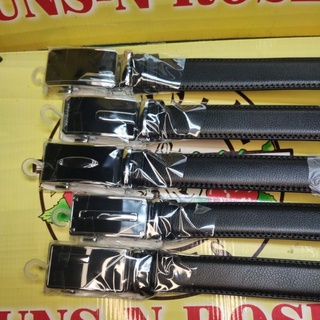 เข็มขัดออโต้หนังGuns-n-rosesเนื้อซิ้งนิเกิล32มมสายดำ