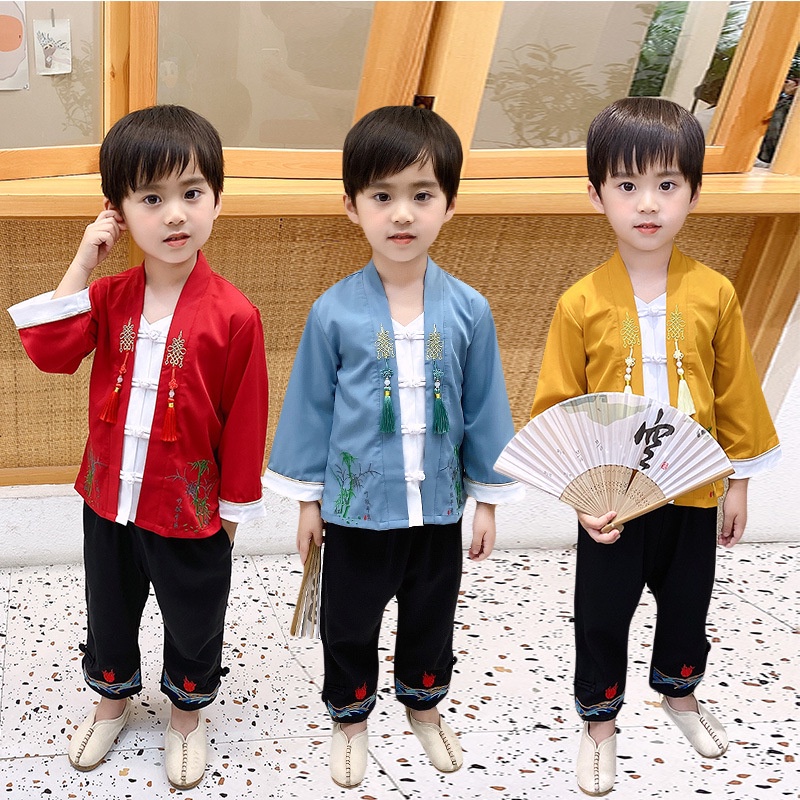 ภาพหน้าปกสินค้า️ (พร้อมสสตอก) kame ชุดจีน ชุดตรุษจีน สไตล์จีน ชุดเด็ก Hanfu Hanfu สำหรับเด็ก, เครื่องแต่งกายโบราณของเด็กผู้ชาย, ชุด Tang, ชุดเสื้อผ้าสไตล์จีน E306