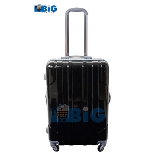 กระเป๋าเดินทางล้อลาก 4 ล้อ มีซิบ 2 ชั้น ขนาด 24 นิ้ว สีดำ No.B222