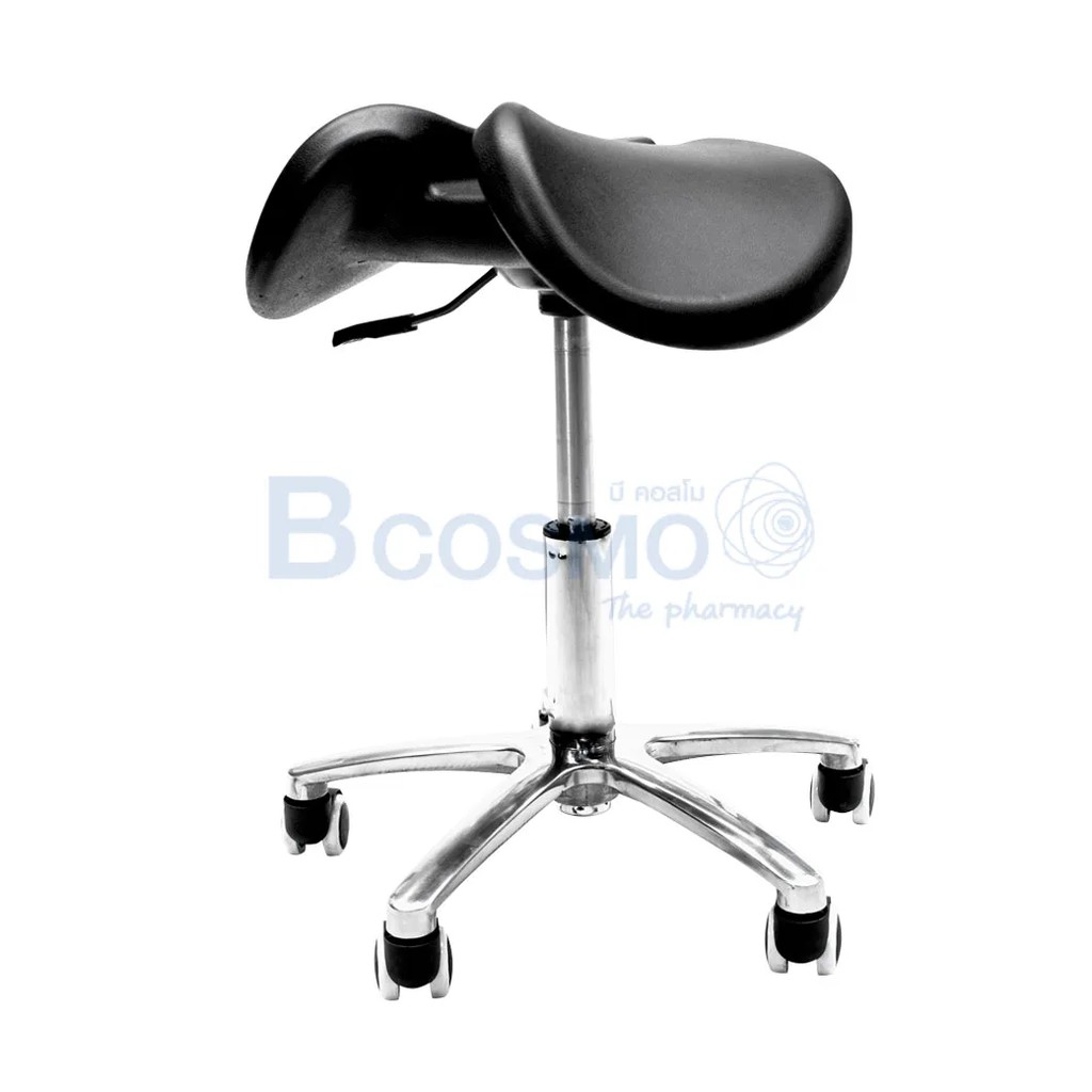 เก้าอี้-เก้าอี้เบาะอานม้า-เก้าอี้ตรวจ-สแตนเลสแบบโช๊ค-ฐาน-5-แฉก-มีล้อ-หมุน-360-องศา-เบาะนั่งนิ่ม-เพื่อสุขภาพที่ดีของคุณ