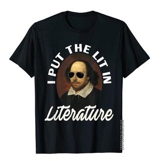 เสื้อยืด ผ้าฝ้าย พิมพ์ลาย I Put The Lit In Literature น่ารัก แนวตลก สําหรับผู้ชาย