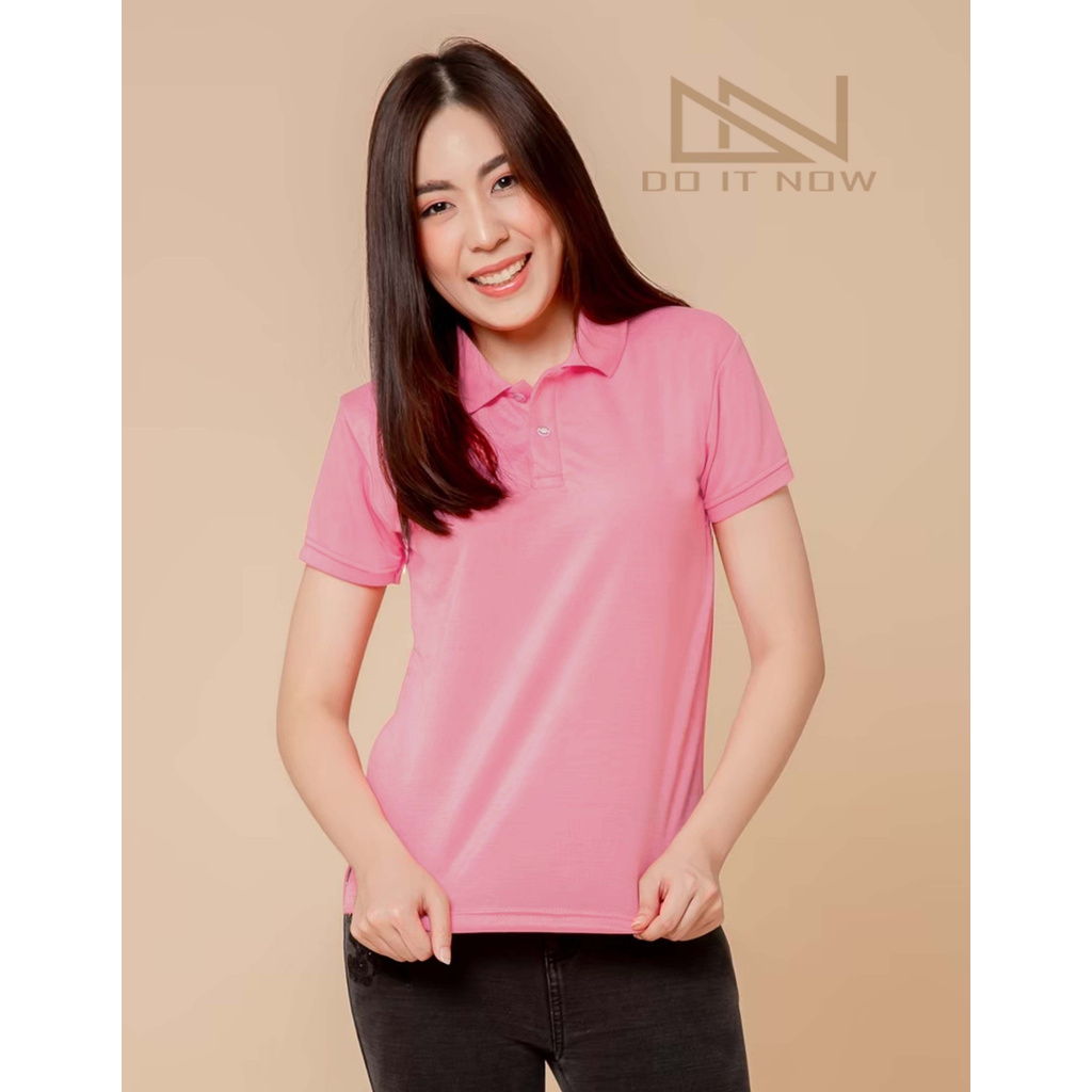 เสื้อโปโลแขนจั๊ม-สีชมพู-หญิง-by-doitnow-สินค้าคุณภาพ-จากแห่งผลิตโดยตรง