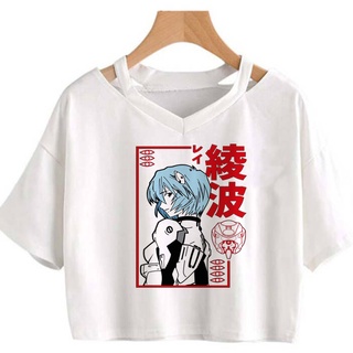 เสื้อยืดครอปท็อป ฉลุลาย Rei Ayanami Evangelion สําหรับผู้หญิง 2022