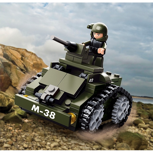 ของเล่นตัวต่อเลโก้ทหาร-รถถังยานเกราะ-sluban-armored-vehicle-army-m38-b0587c