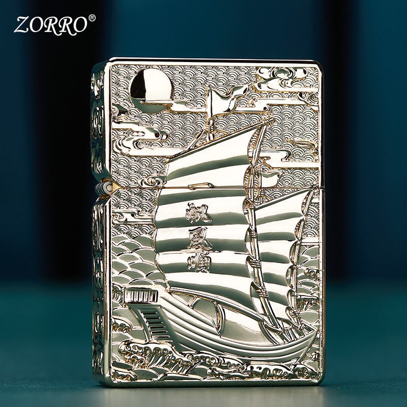 zorro-zorro-น้ำมันก๊าดไฟแช็กบุคลิกภาพย้อนยุคเกราะเรียบแล่นเรือใบกลางแจ้งแฟชั่นของขวัญกล่องของขวัญ