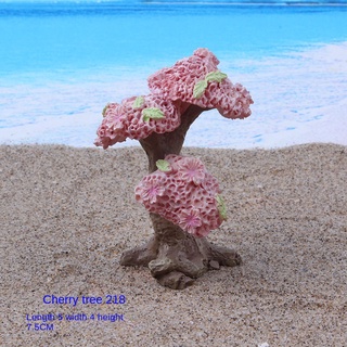 ต้นไม้เรซิ่น รูปซากุระ สีชมพู สําหรับตกแต่งตู้ปลา DIY