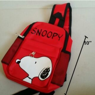 เป้สะพายเฉียง กระเป๋าคาดอก Shoulder bag ลาย สนู๊ปปี้ SNoopy ขนาด 6x10x3 นิ้ว