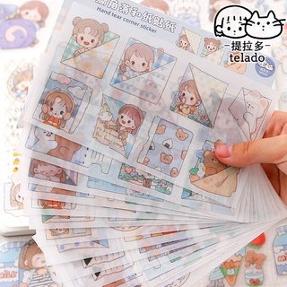 Telado สติ๊กเกอร์ลายการ์ตูนกระต่ายหมีน่ารัก 14 ชิ้น 1 แพ็คสําหรับตกแต่ง DIY